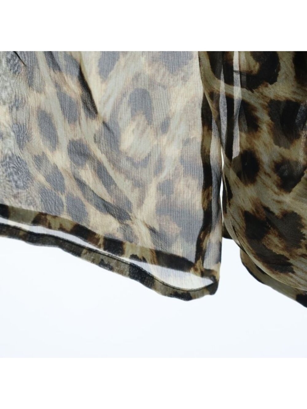 Celine Leopard All Over Pattern Silk Sheath Top Brown - Picture 6 of 8